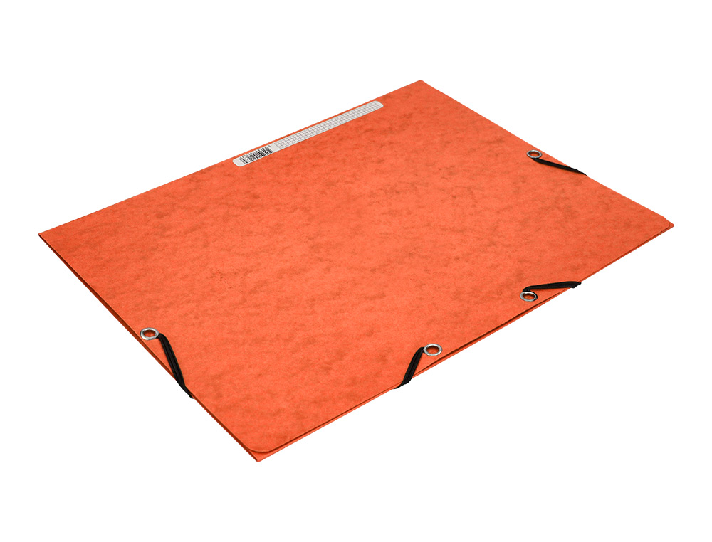 CHEMISE Q-CONNECT CARTE LUSTRE 375G POUR DOCUMENTS A4 320X243MM 3 RABATS COLORIS ORANGE