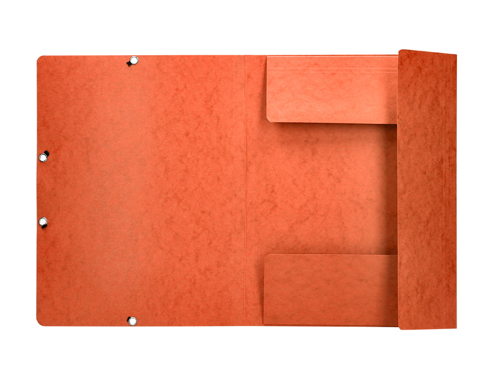 CHEMISE Q-CONNECT CARTE LUSTRE 375G POUR DOCUMENTS A4 320X243MM 3 RABATS COLORIS ORANGE