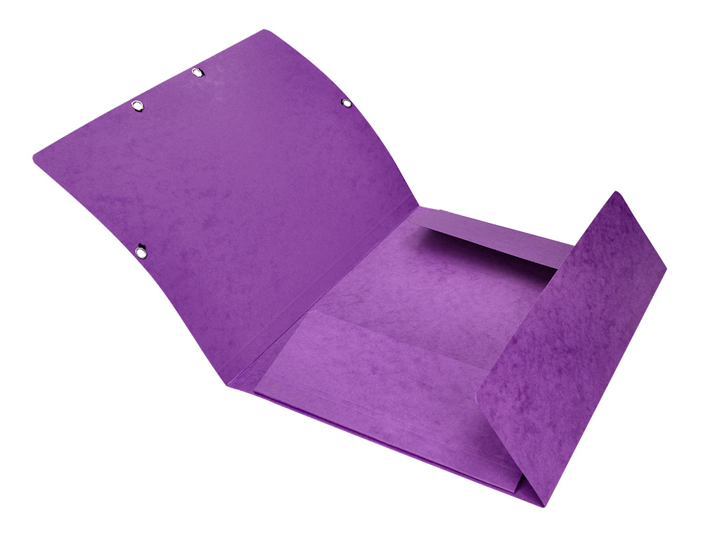 CHEMISE Q-CONNECT CARTE LUSTRÉE 375G POUR DOCUMENTS A4 320X243MM 3 RABATS COLORIS VIOLET