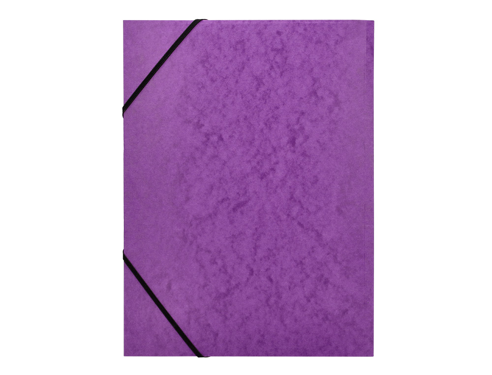 CHEMISE Q-CONNECT CARTE LUSTRÉE 375G POUR DOCUMENTS A4 320X243MM 3 RABATS COLORIS VIOLET
