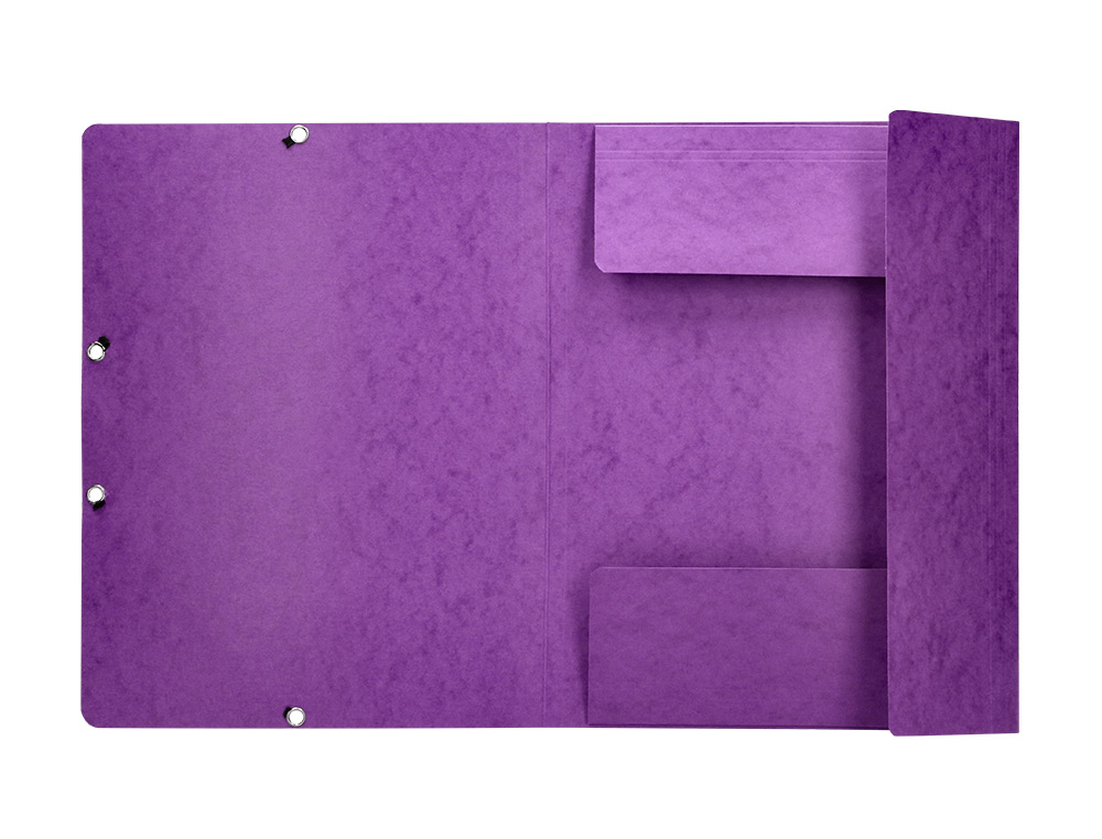 CHEMISE Q-CONNECT CARTE LUSTRÉE 375G POUR DOCUMENTS A4 320X243MM 3 RABATS COLORIS VIOLET