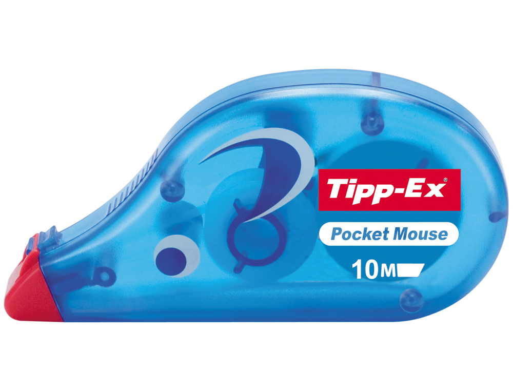 CORRECTEUR TIPP-EX MINI POCKET MOUSE DÉVIDOIR RUBAN 5MMX6M AVEC FILM  PROTECTEUR NIVEAU RUBAN VISIBLE PAQUET INDIVIDUEL