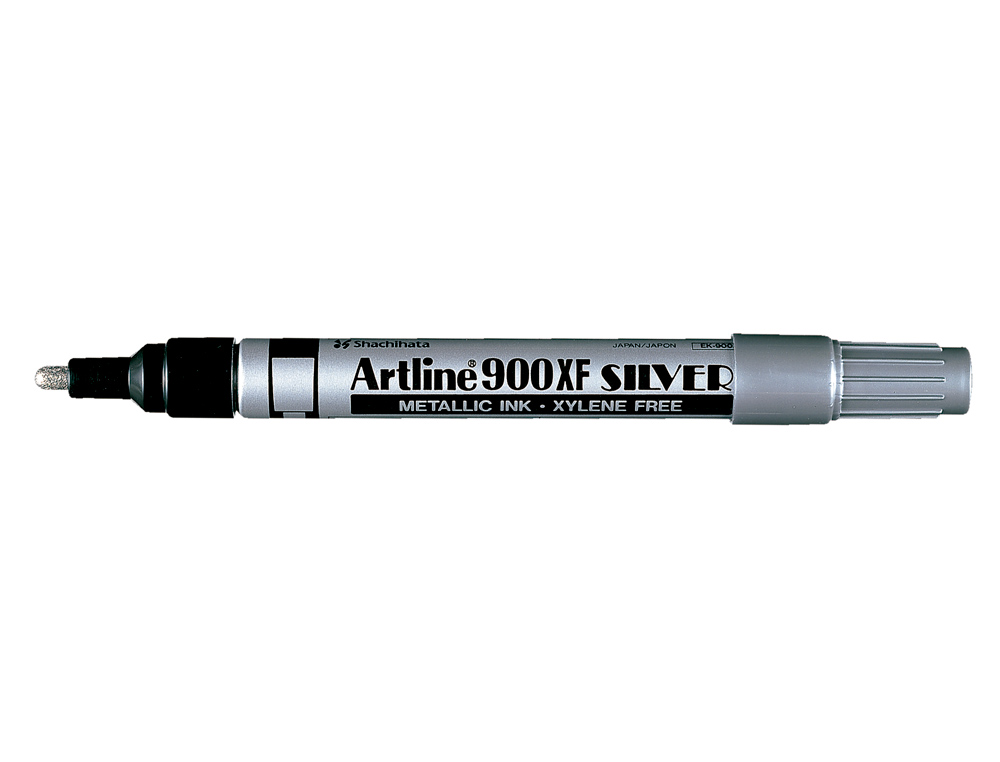 MARQUEUR ARTLINE PERMANENT POINTE MOYENNE CONIQUE 2.3MM TOUS SUPPORTS CORPS MÉTAL ENCRE PIGMENTÉE RÉSISTE EAU ARGENT