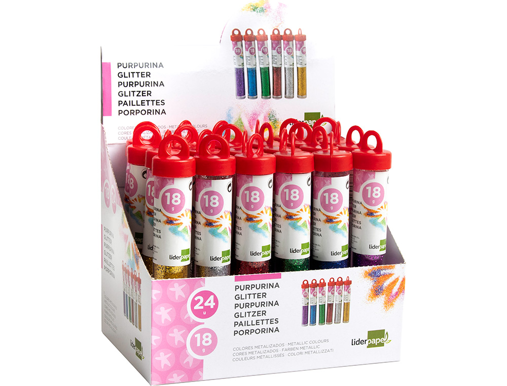 PAILLETTE FANTAISIE LIDERPAPEL COLORIS ASSORTIS MTALLISS POT 18G
