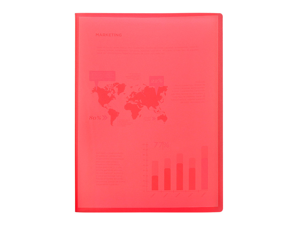 PROTEGE-DOCUMENTS LIDERPAPEL 40 POCHETTES PP DIN A3        COLORIS ROUGE TRANSLUCIDE