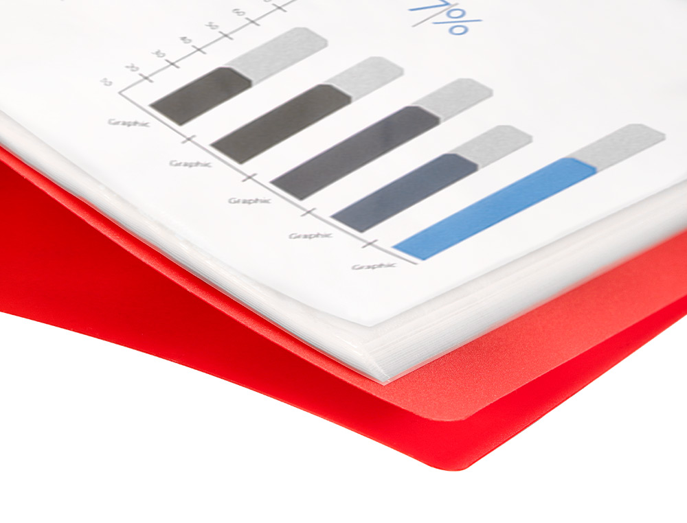 PROTEGE-DOCUMENTS LIDERPAPEL 40 POCHETTES PP DIN A3        COLORIS ROUGE TRANSLUCIDE
