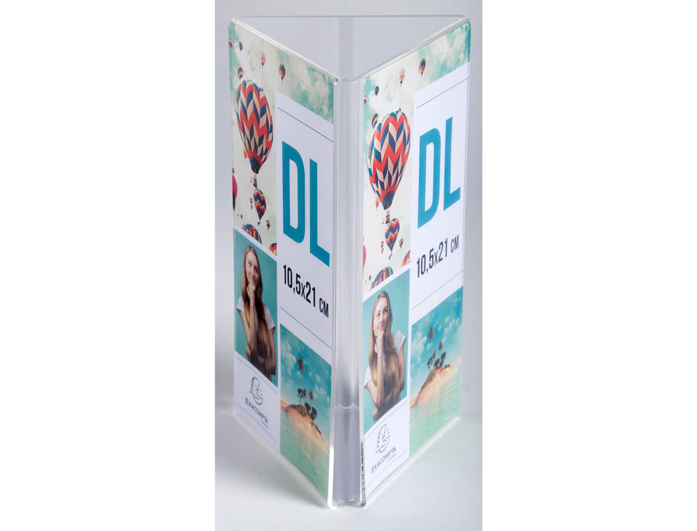 PORTE-VISUEL EXACOMPTA TRIPTYQUE ACRYLIQUE DL VERTICAL COLORIS CRISTAL