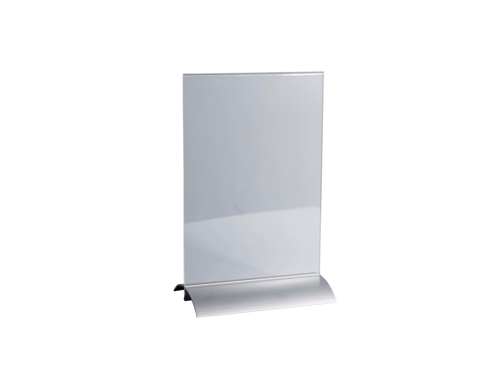 PORTE-VISUEL EXACOMPTA ACRYLIQUE VERTICAL A4 SOCLE ALUMINIUM COLORIS CRISTAL