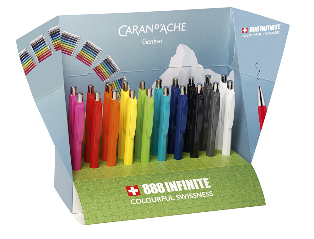 PRSENTOIR DE 20 PORTE-MINES CARAN D'ACHE 888 INFINITE 0,7MM COLORIS ASSORTIS 2 PAR COULEUR