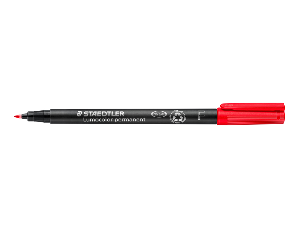 STYLO-FEUTRE STAEDTLER LUMOCOLOR PERMANENT POINTE FINE 0.6MM MULTI-SUPPORTS SÉCHAGE IMMÉDIAT RÉSISTANT EAU COLORIS ROUGE