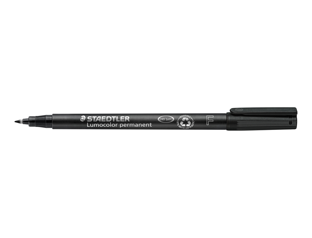 STYLO-FEUTRE STAEDTLER LUMOCOLOR PERMANENT POINTE FINE 0.6MM MULTI-SUPPORTS SCHAGE IMMDIAT RSISTANT EAU COLORIS NOIR