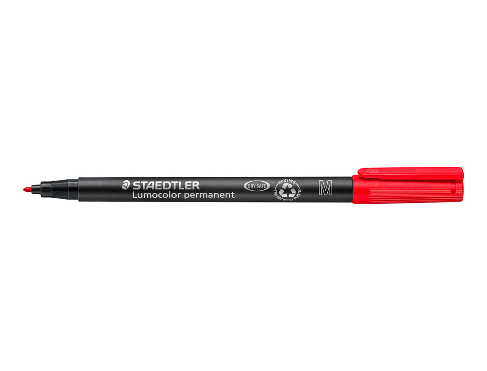 STYLO-FEUTRE STAEDTLER LUMOCOLOR PERMANENT POINTE MOYENNE MULTI-SUPPORTS SÉCHAGE IMMÉDIAT RÉSISTANT EAU COLORIS ROUGE