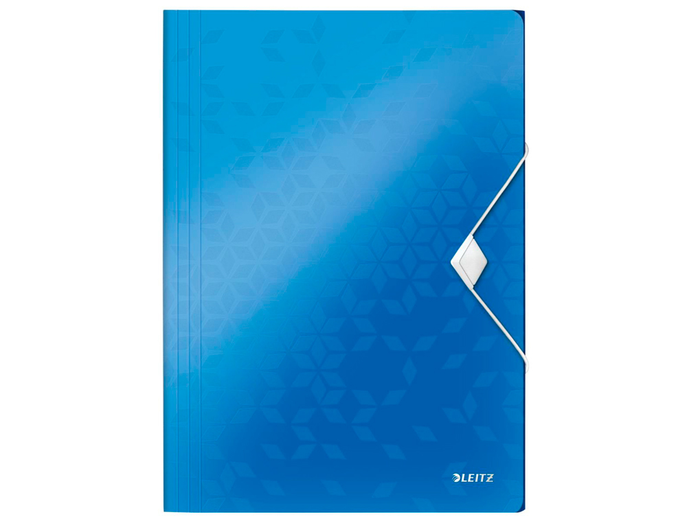 CHEMISE 3 RABATS LEITZ WOW POLYPROPYLÈNE FERMETURE ÉLASTIQUE COLORIS BLEU 235X320MM