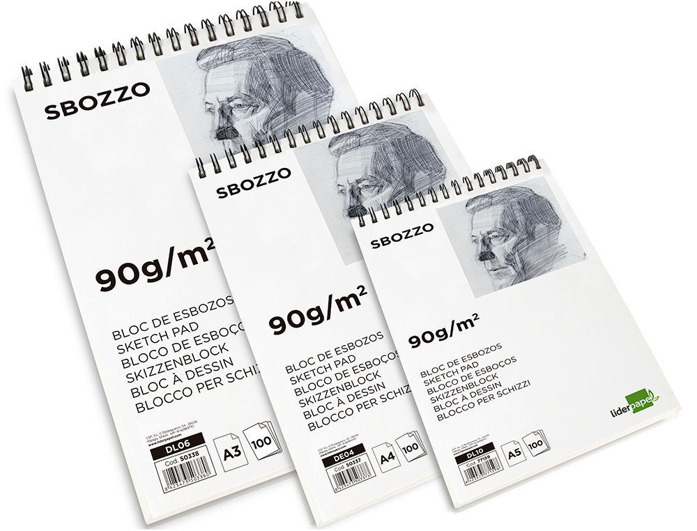 BLOC SPIRALE LIDERPAPEL ESQUISSES UNI 90G/M2 A5 100F