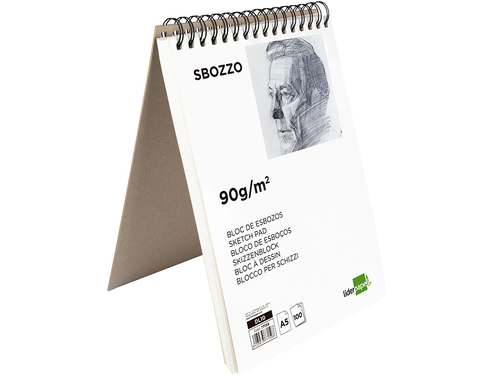 BLOC SPIRALE LIDERPAPEL ESQUISSES UNI 90G/M2 A5 100F