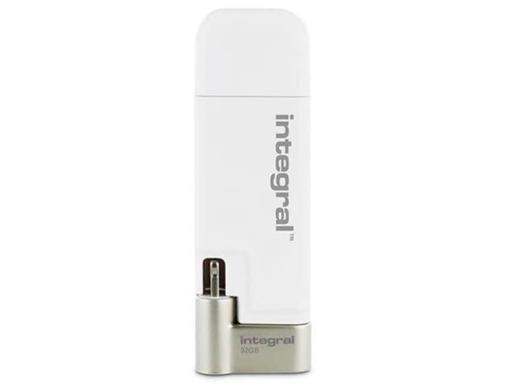 CLE USB INTEGRAL ISHUTTLE 3.0 32GB DOUBLE CONNECTIQUE PORT LIGHTNING IOS/PORT USB PC/MAC
