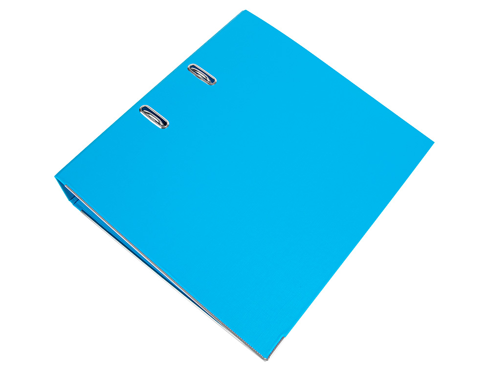 CLASSEUR LEVIER LIDERPAPEL A4 DOCUMENTA CARTON REMBORDÉ 1,9MM DOS 75MM RADO MÉTALLIQUE COLORIS BLEU CIEL