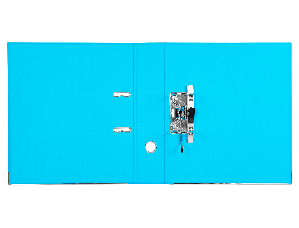 CLASSEUR LEVIER LIDERPAPEL A4 DOCUMENTA CARTON REMBORDÉ 1,9MM DOS 75MM RADO MÉTALLIQUE COLORIS BLEU CIEL
