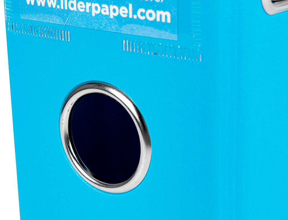 CLASSEUR LEVIER LIDERPAPEL A4 DOCUMENTA CARTON REMBORDÉ 1,9MM DOS 75MM RADO MÉTALLIQUE COLORIS BLEU CIEL