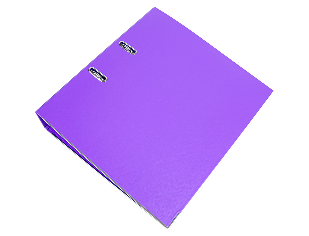 CLASSEUR LEVIER LIDERPAPEL A4 DOCUMENTA CARTON REMBORDÉ 1,9MM DOS 75MM RADO MÉTALLIQUE COLORIS LILAS