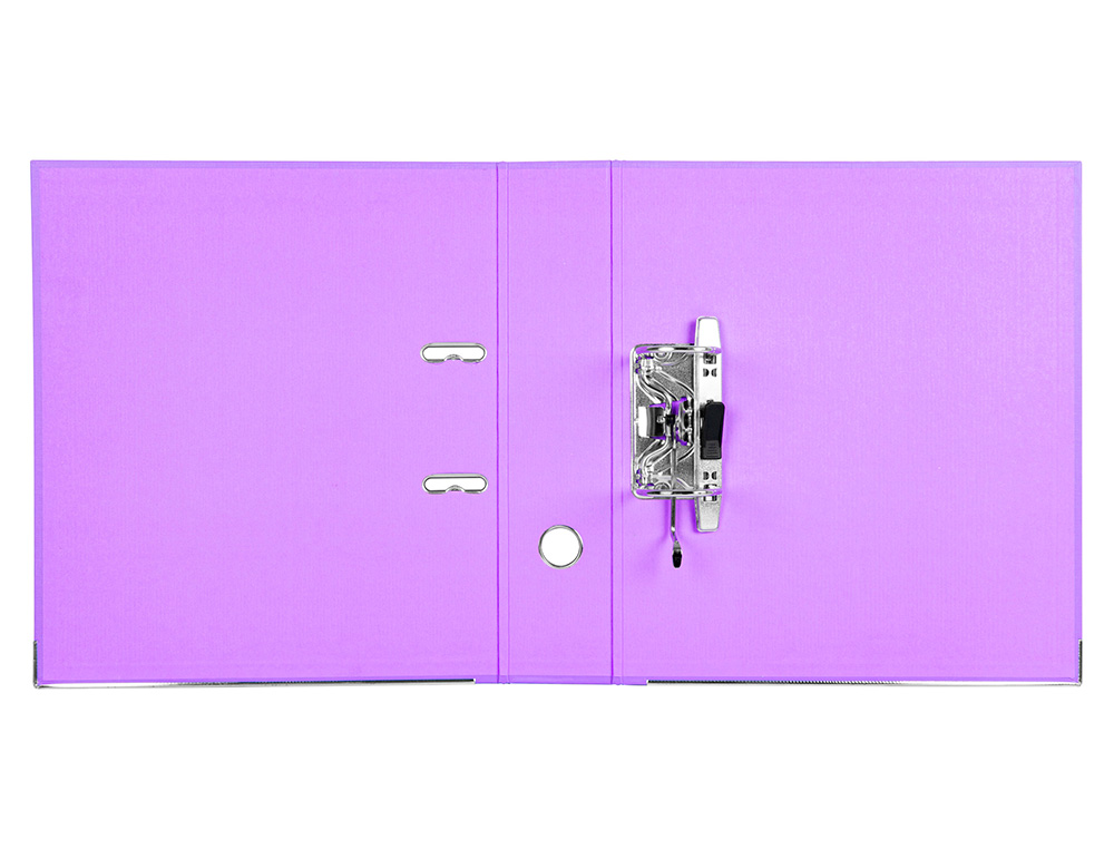 CLASSEUR LEVIER LIDERPAPEL A4 DOCUMENTA CARTON REMBORDÉ 1,9MM DOS 75MM RADO MÉTALLIQUE COLORIS LILAS