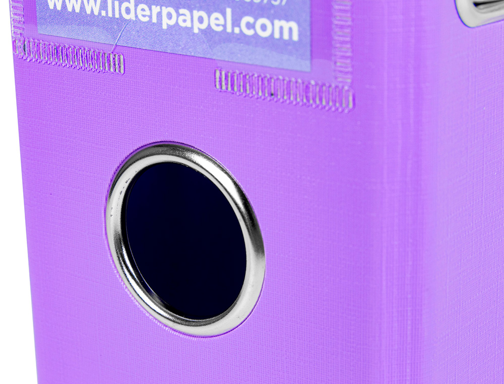 CLASSEUR LEVIER LIDERPAPEL A4 DOCUMENTA CARTON REMBORDÉ 1,9MM DOS 75MM RADO MÉTALLIQUE COLORIS LILAS