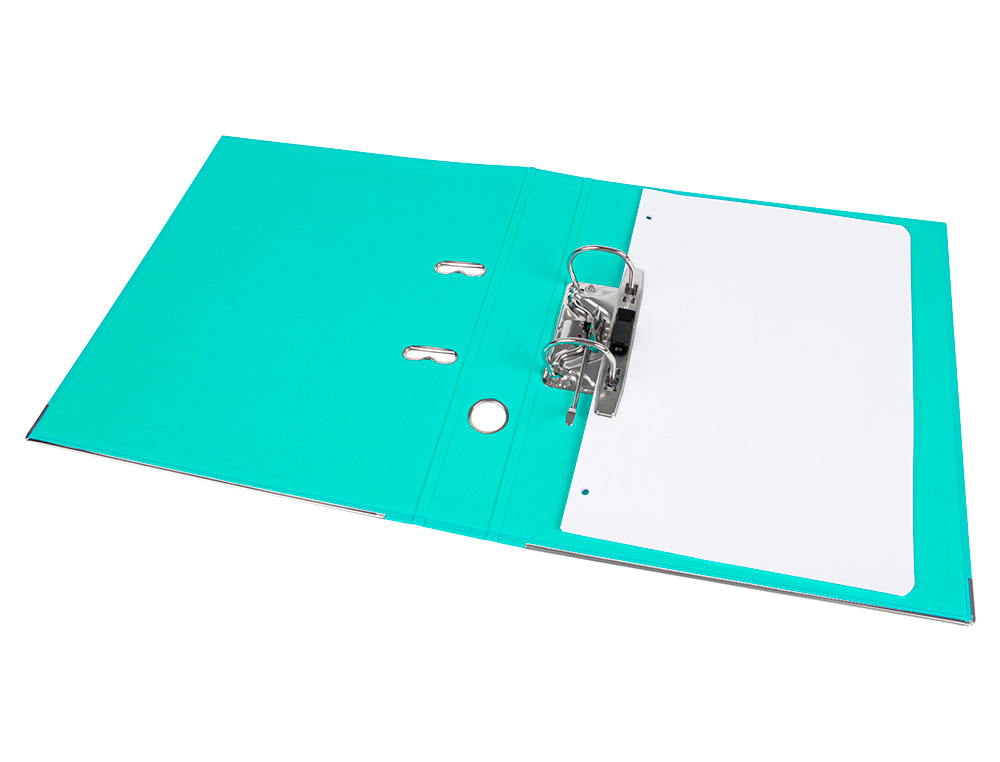 CLASSEUR LEVIER LIDERPAPEL A4 DOCUMENTA CARTON REMBORDÉ 1,9MM DOS 75MM RADO MÉTALLIQUE COLORIS VERT CLAIR