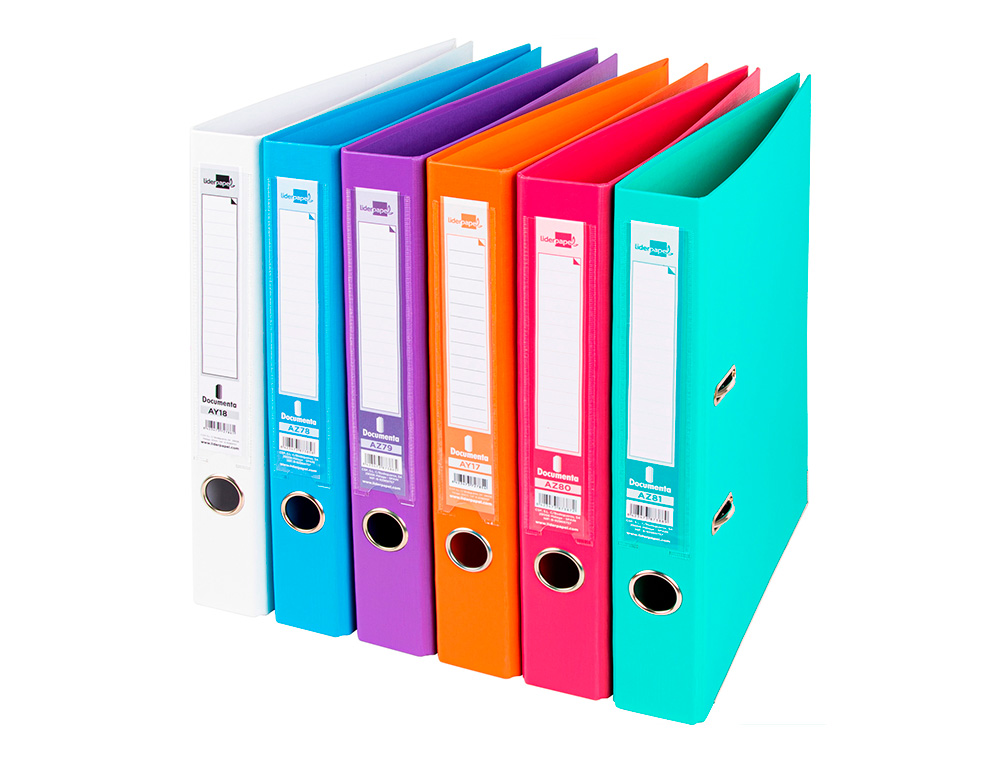 CLASSEUR LEVIER LIDERPAPEL A4 DOCUMENTA CARTON REMBORDÉ 1,9MM DOS 52MM RADO MÉTALLIQUE COLORIS ASSORTIS TRENDING