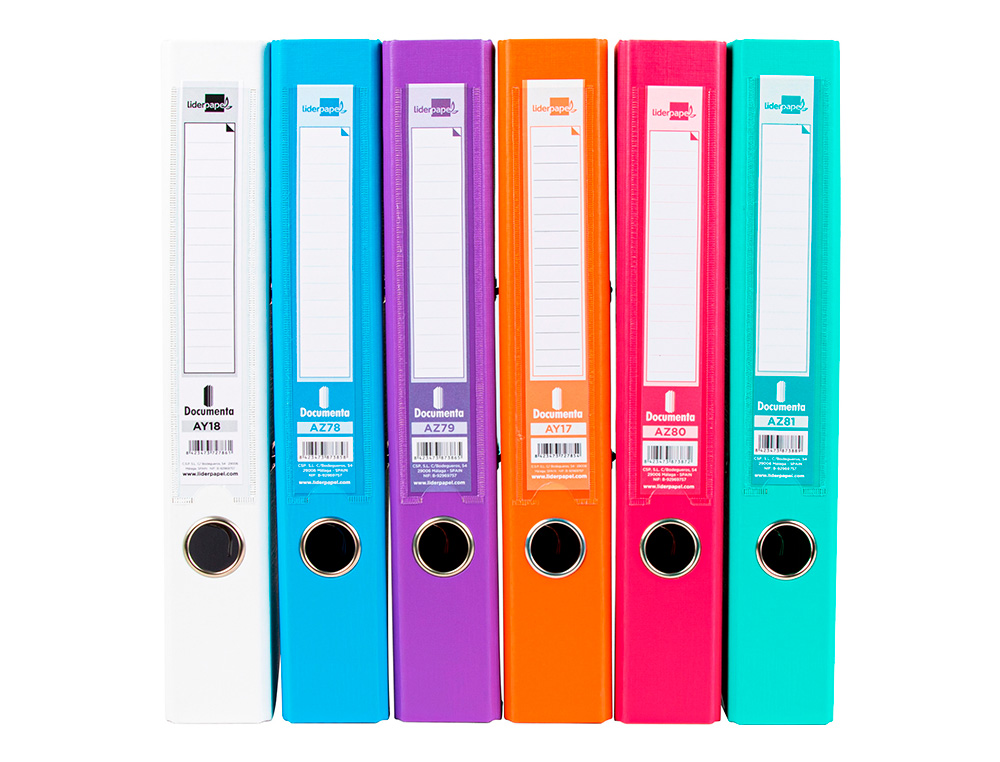 CLASSEUR LEVIER LIDERPAPEL A4 DOCUMENTA CARTON REMBORDÉ 1,9MM DOS 52MM RADO MÉTALLIQUE COLORIS ASSORTIS TRENDING