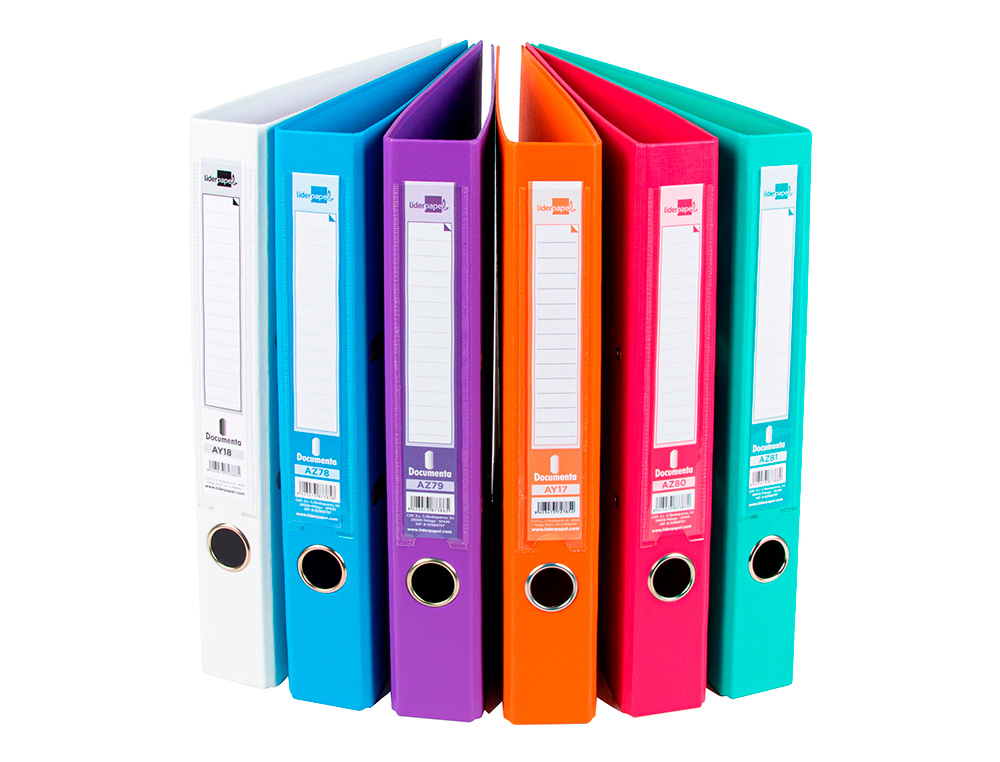 CLASSEUR LEVIER LIDERPAPEL A4 DOCUMENTA CARTON REMBORDÉ 1,9MM DOS 52MM RADO MÉTALLIQUE COLORIS ASSORTIS TRENDING