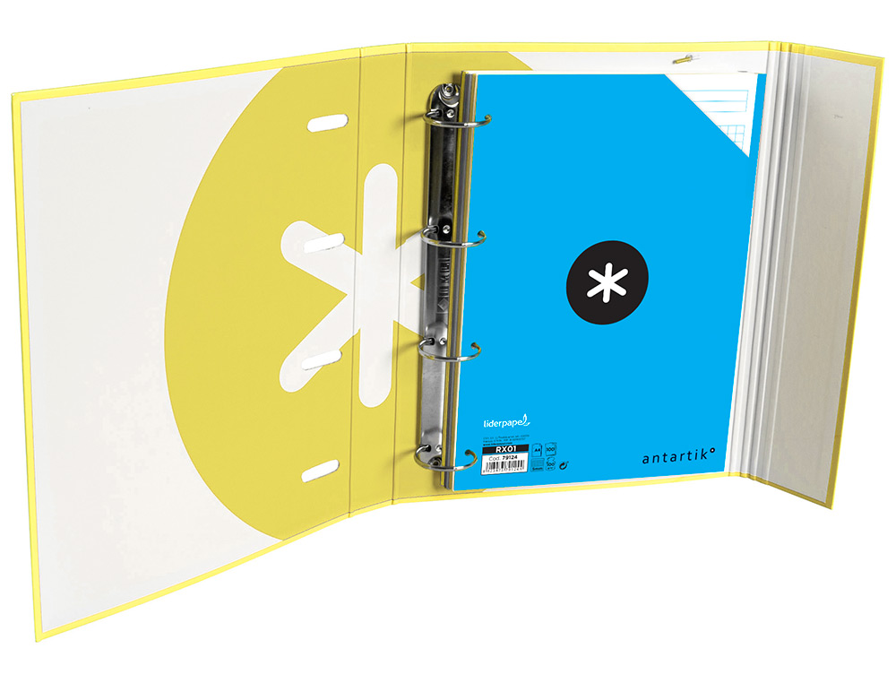 CLASSEUR ANTARTIK TRENDING TOPIC 2020 4 ANNEAUX RONDS 40MM FEUILLET MOBILE A4 5X5MM COLORIS JAUNE