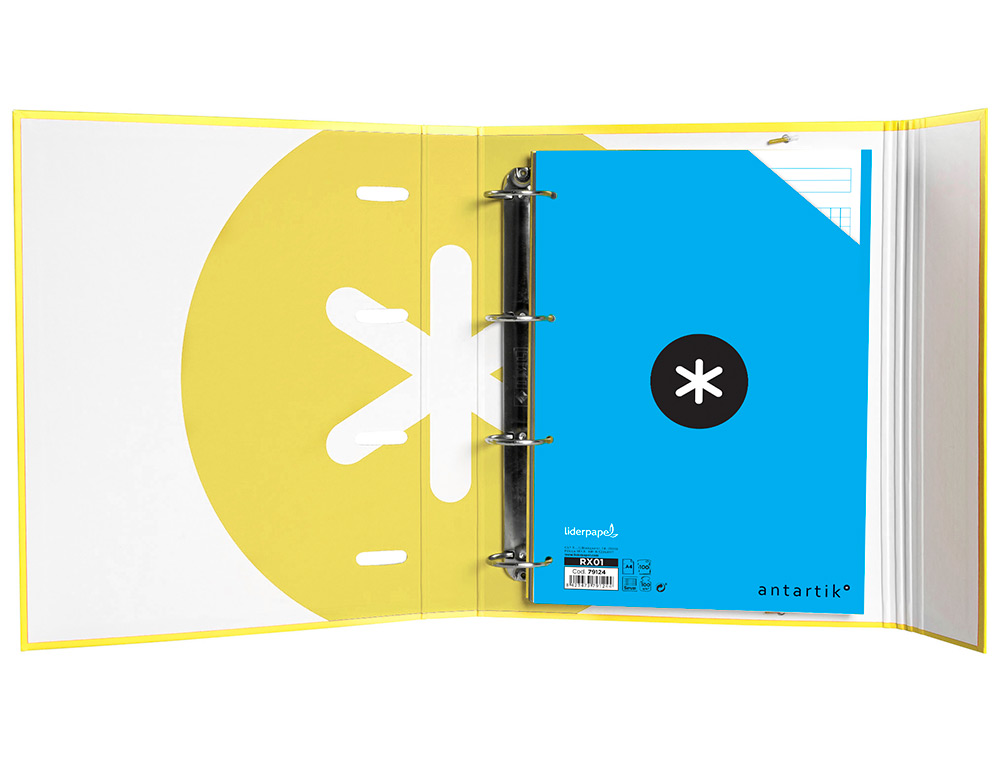 CLASSEUR ANTARTIK TRENDING TOPIC 2020 4 ANNEAUX RONDS 40MM FEUILLET MOBILE A4 5X5MM COLORIS JAUNE