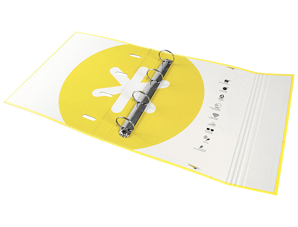 CLASSEUR ANTARTIK TRENDING TOPIC 2020 4 ANNEAUX RONDS 40MM FEUILLET MOBILE A4 5X5MM COLORIS JAUNE