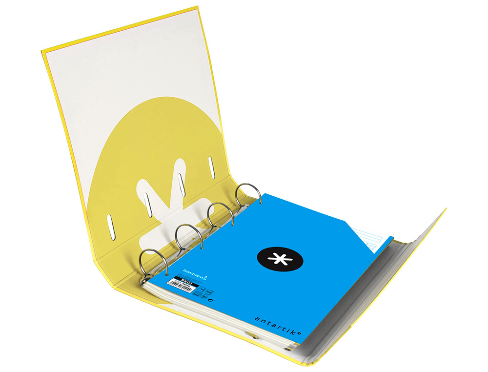 CLASSEUR ANTARTIK TRENDING TOPIC 2020 4 ANNEAUX RONDS 40MM FEUILLET MOBILE A4 5X5MM COLORIS JAUNE