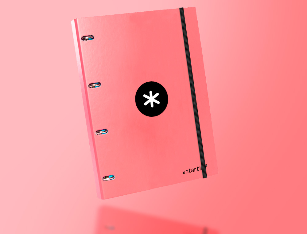 CLASSEUR ANTARTIK 4 ANNEAUX RONDS 25MM A4 CARTON REMBORDE FEUILLETS MOBILES Q5X5 COLORISCORAIL