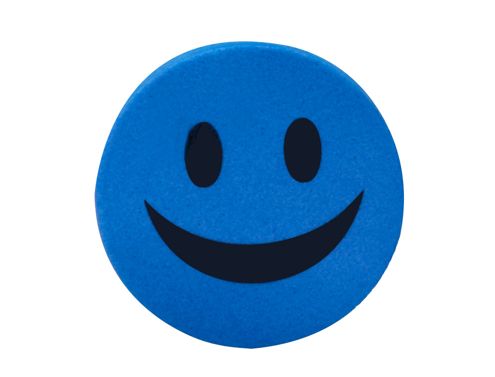 BROSSE MAGNETIQUE LIDERPAPEL ROND SOURIRE FEUTRE EFFACAGE A SEC TOUS TABLEAUX BLANCS COLORIS ASSORTIS