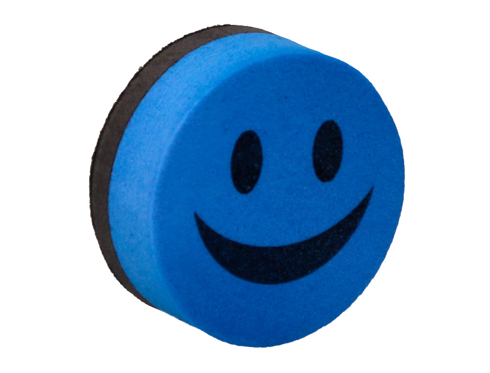 BROSSE MAGNETIQUE LIDERPAPEL ROND SOURIRE FEUTRE EFFACAGE A SEC TOUS TABLEAUX BLANCS COLORIS ASSORTIS