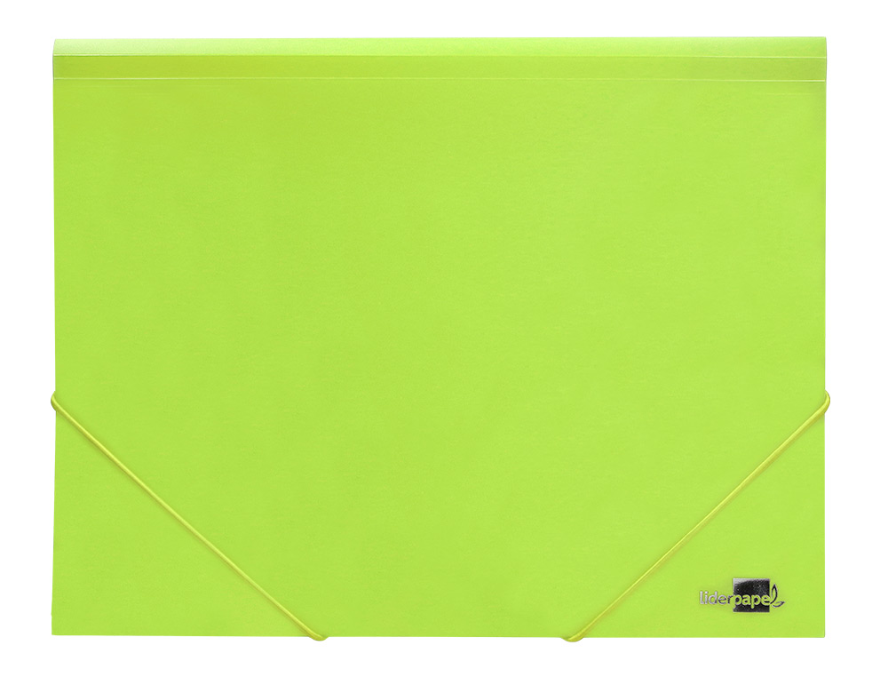 CHEMISE LIDERPAPEL POLYPROPYLENE DOS FLEXIBLE A4 210X297MM 4/10E 3 RABATS 100F ELASTIQUE JAUNE FLUO OPAQUE