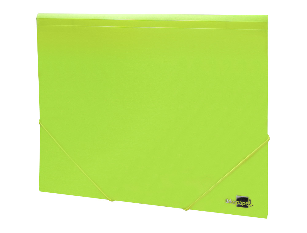 CHEMISE LIDERPAPEL POLYPROPYLENE DOS FLEXIBLE A4 210X297MM 4/10E 3 RABATS 100F ELASTIQUE JAUNE FLUO OPAQUE