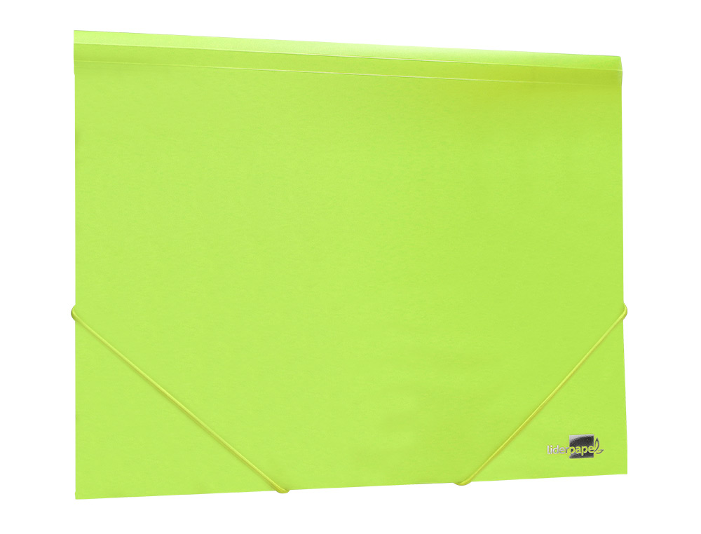 CHEMISE LIDERPAPEL POLYPROPYLENE DOS FLEXIBLE A4 210X297MM 4/10E 3 RABATS 100F ELASTIQUE JAUNE FLUO OPAQUE