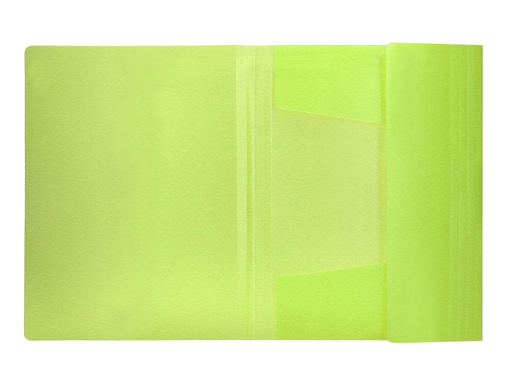 CHEMISE LIDERPAPEL POLYPROPYLENE DOS FLEXIBLE A4 210X297MM 4/10E 3 RABATS 100F ELASTIQUE JAUNE FLUO OPAQUE
