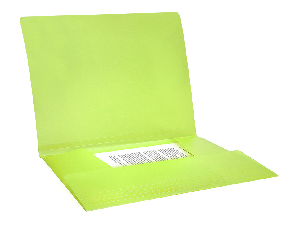 CHEMISE LIDERPAPEL POLYPROPYLENE DOS FLEXIBLE A4 210X297MM 4/10E 3 RABATS 100F ELASTIQUE JAUNE FLUO OPAQUE