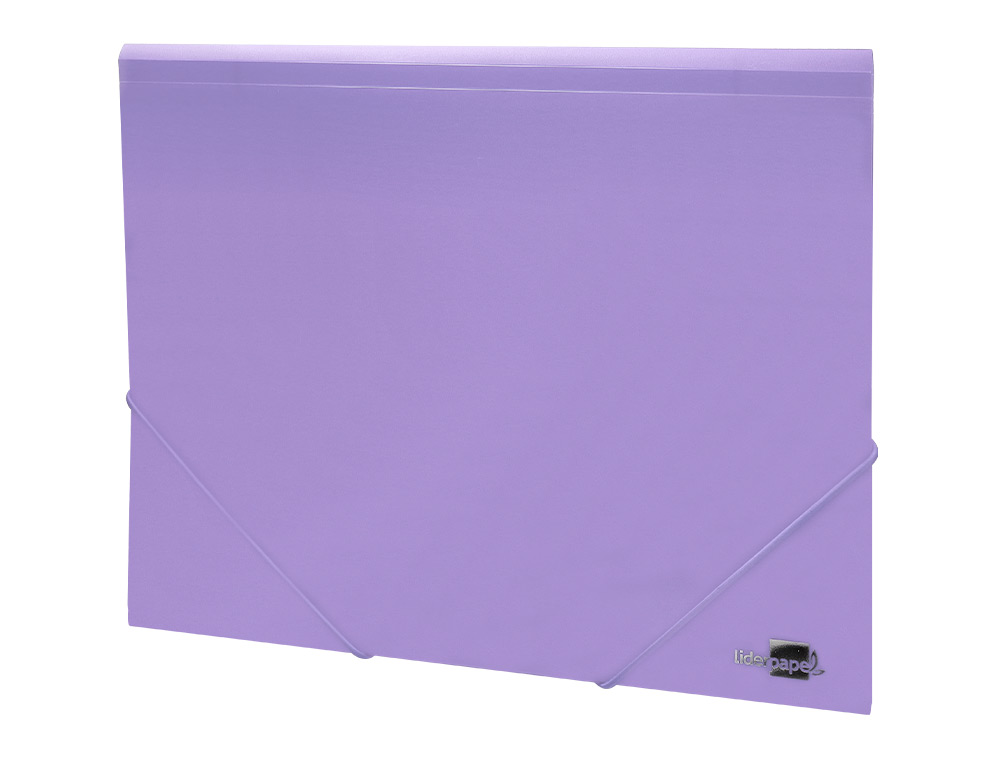 CHEMISE LIDERPAPEL POLYPROPYLENE DOS FLEXIBLE A4 210X297MM 4/10E 3 RABATS 100F ELASTIQUE LAVANDE OPAQUE