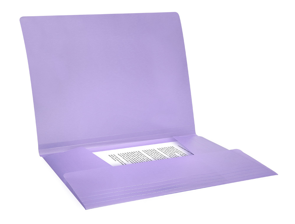 CHEMISE LIDERPAPEL POLYPROPYLENE DOS FLEXIBLE A4 210X297MM 4/10E 3 RABATS 100F ELASTIQUE LAVANDE OPAQUE