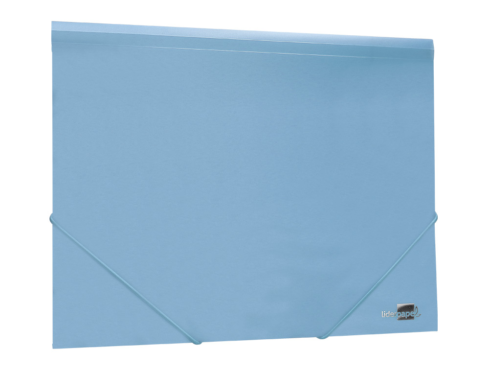CHEMISE LIDERPAPEL POLYPROPYLENE DOS FLEXIBLE A4 210X297MM 4/10E 3 RABATS 100F ELASTIQUE BLEU CIEL OPAQUE