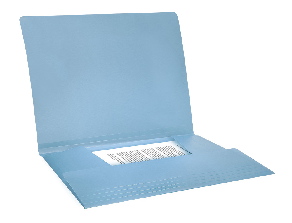 CHEMISE LIDERPAPEL POLYPROPYLENE DOS FLEXIBLE A4 210X297MM 4/10E 3 RABATS 100F ELASTIQUE BLEU CIEL OPAQUE