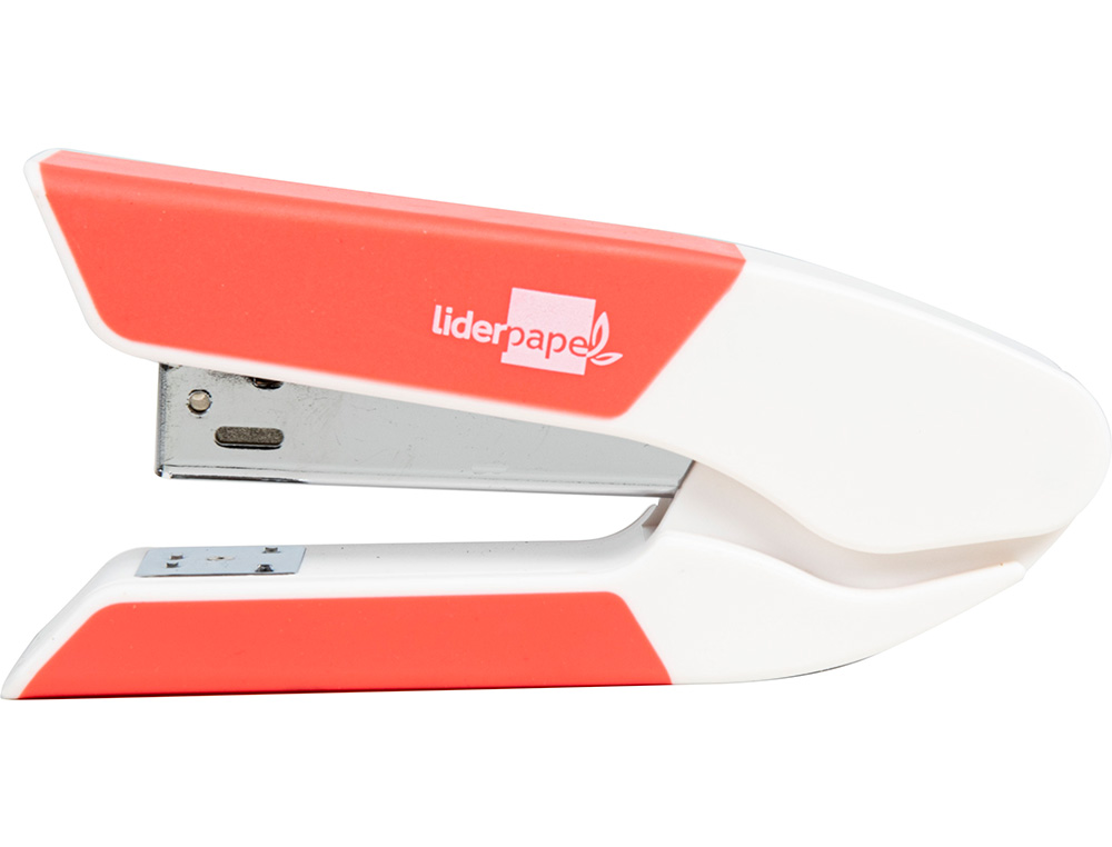 AGRAFEUSE BUREAU LIDERPAPEL 35X65X130MM 20 FEUILLES AGRAFES 26/6 1000 AGRAFES COLORIS CORAIL