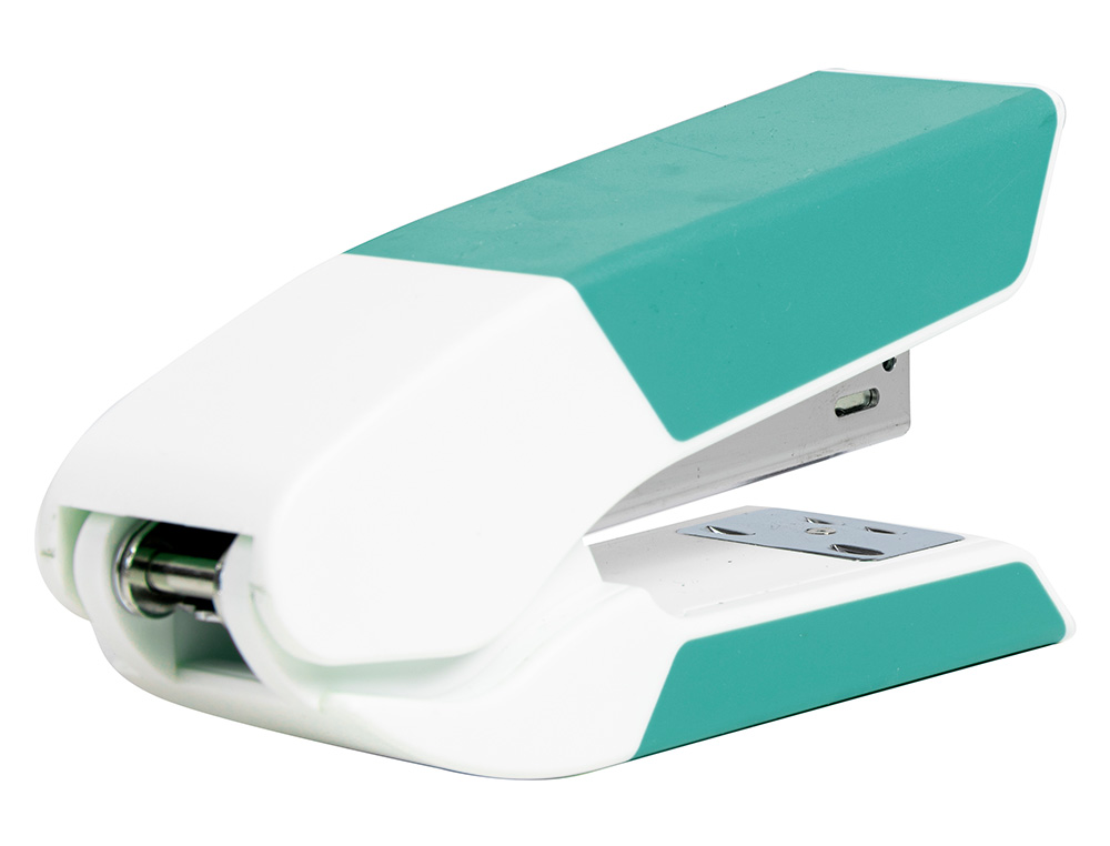 AGRAFEUSE BUREAU LIDERPAPEL 35X65X130MM 20 FEUILLES AGRAFES 26/6 1000 AGRAFES COLORIS TURQUOISE