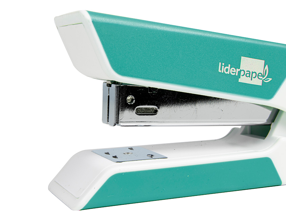 AGRAFEUSE BUREAU LIDERPAPEL 35X65X130MM 20 FEUILLES AGRAFES 26/6 1000 AGRAFES COLORIS TURQUOISE