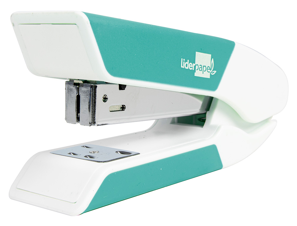 AGRAFEUSE BUREAU LIDERPAPEL 35X65X130MM 20 FEUILLES AGRAFES 26/6 1000 AGRAFES COLORIS TURQUOISE